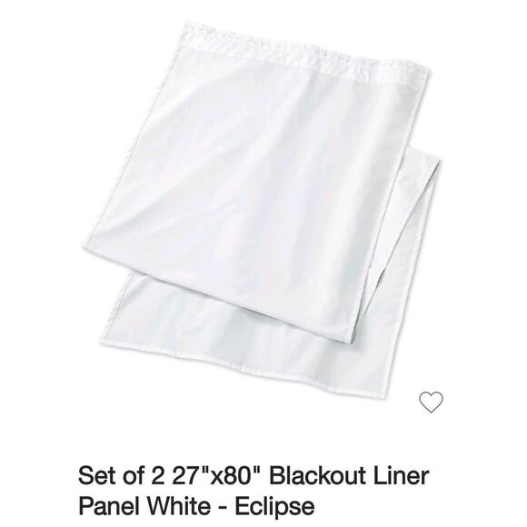 Eclipse Absolute Zero 100% Blackout Liner Panels White 27" x 80" Set Of 2 New - Picture 4 of 5